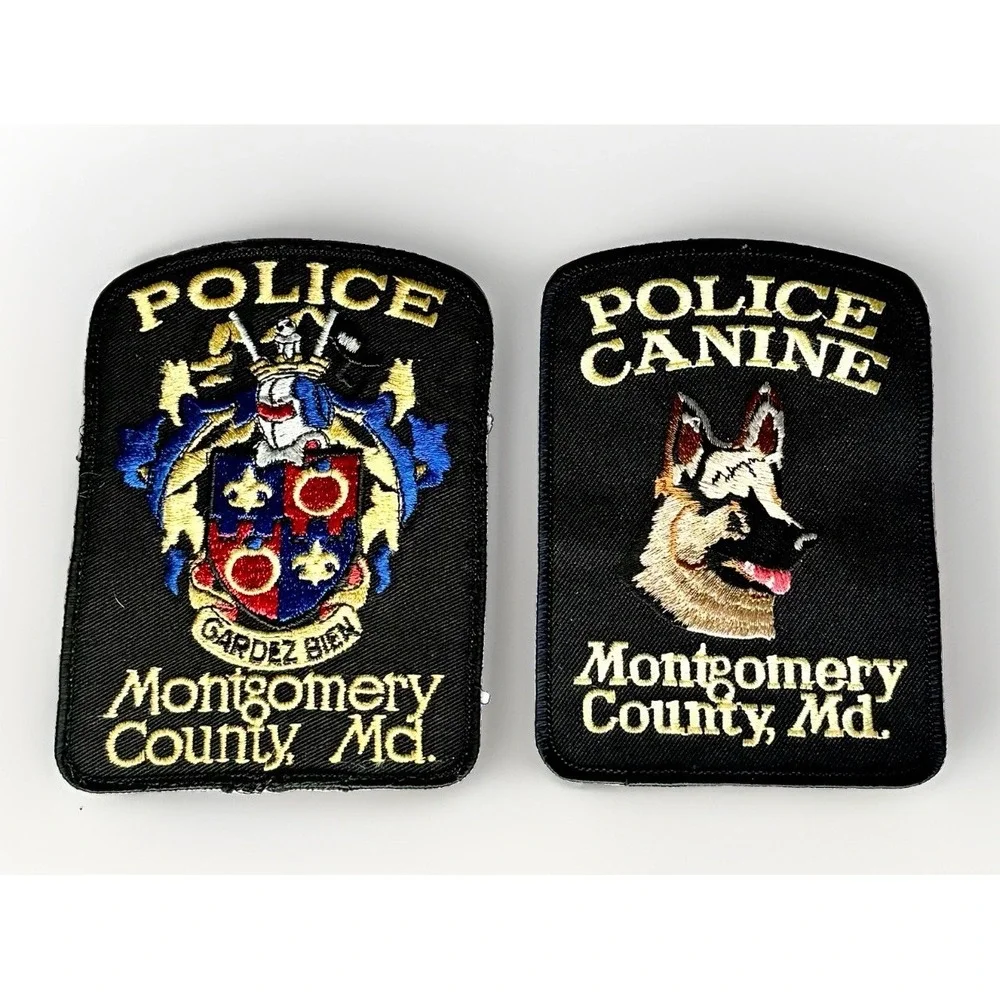 Vintage Montgomery County MD Police Patches K9 Canine Lot of 2 Obsolete Maryland